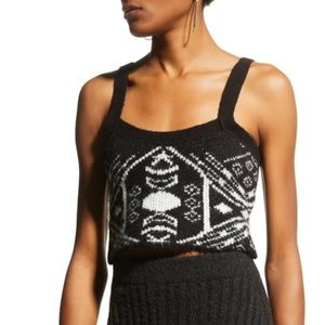 Le Superbe Clairvoyant Bra‎ Top Women Small Black White Sweater Cropped Tank NEW